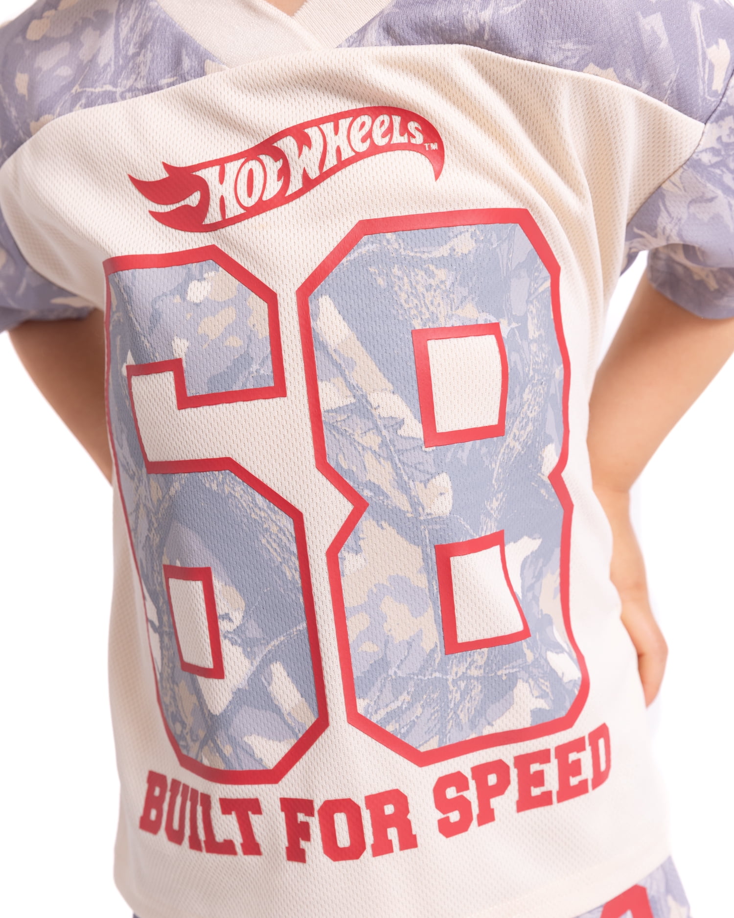 Hot Wheels Toddler Boys Mesh V Neck Graphic Jersey with Short Sleeves, Sizes 12M-5T