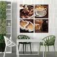 thumbnail image 2 of 4 piezas de lienzo impreso, paisaje, pintura en lienzo, obra de arte, póster de arte de pared sin marco Café, 2 of 9