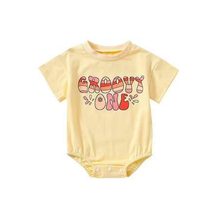 

Seyurigaoka Baby Boys Girls Summer Romper Tops Casual Short Sleeve Letter Print Bodysuit Easter Clothes for 0-18M Toddler Kids