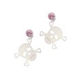 thumbnail image 2 of Delight Jewelry Acrylic Large Clear Skull Pink Crystal Clip on Earrings, 2 of 5
