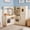 Beige, variant on LAZY BUDDY Corner Wooden Play Kitchen for Kids, Toddler Kitchen Playset Pretend Play Toy with 6 Cookware Accessories, Lights & Sounds