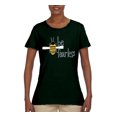 thumbnail image 2 of Be Fearless Buzzing Bee Pop Culture Womens Graphic T-Shirt, Forest Green, X-Large, 2 of 3