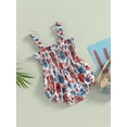 thumbnail image 3 of Bagilaanoe 4th of July Newborn Baby Girl Rompers Flag Print Sleeveless Bodysuit 6M 12M 18M 24M Infant Summer One Piece Short Jumpsuit for Independence Day, 3 of 9
