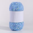 thumbnail image 1 of Namzi Hilo de mohair con puntos de colores de 200 g, hilo suave para tejer a mano y hacer ganchillo, ideal para bufandas, chales y manualidades, color azul claro., 1 of 4