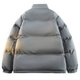 thumbnail image 4 of PiGOGI Men's Winter Jacket Warm Stand Collar Zipper Padded Quilted Coat Long Sleeve Casual Outdoor thermal Streetwear Gray L, 4 of 4