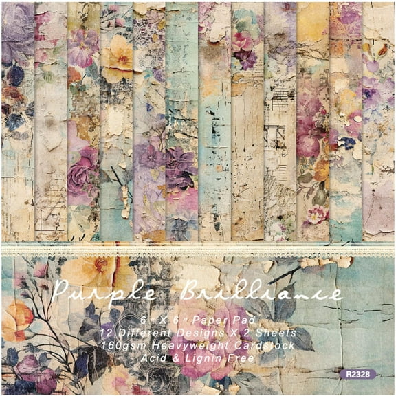 Vintage Floral Scrapbook Paper Pad 6x6, Flower Patterned Cardstock for Junk Journal, Card Making, Cottagecore Art Collage, Wall Decor, Multicolor