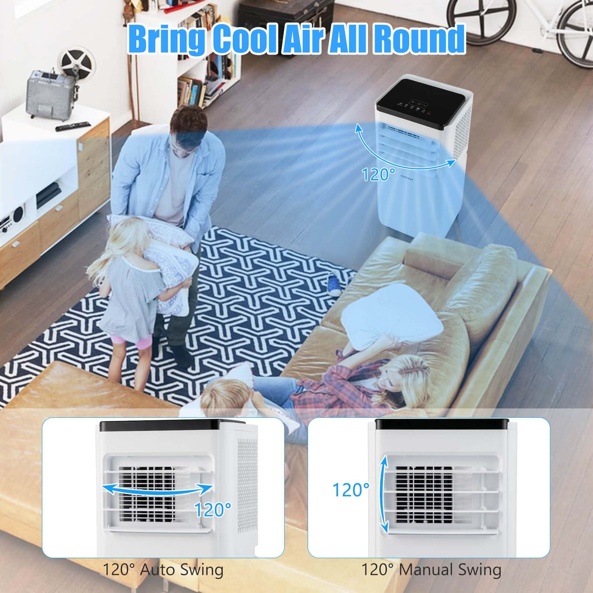 Costway 8000 BTU 250 Sq Ft Portable Air Conditioner, White