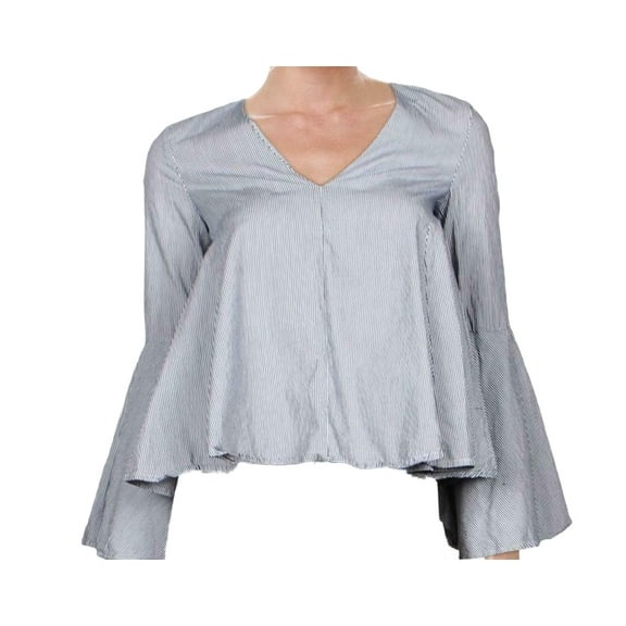 Aqua Womens Striped V-Neck Top