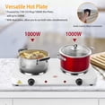 thumbnail image 4 of KOCASO 2000W Double Burner Electric Stove, Portable Dual Countertop Hot Plate with 5-Temperature Control for Kitchen Cooking, Universal Pan Compatibi, 4 of 9