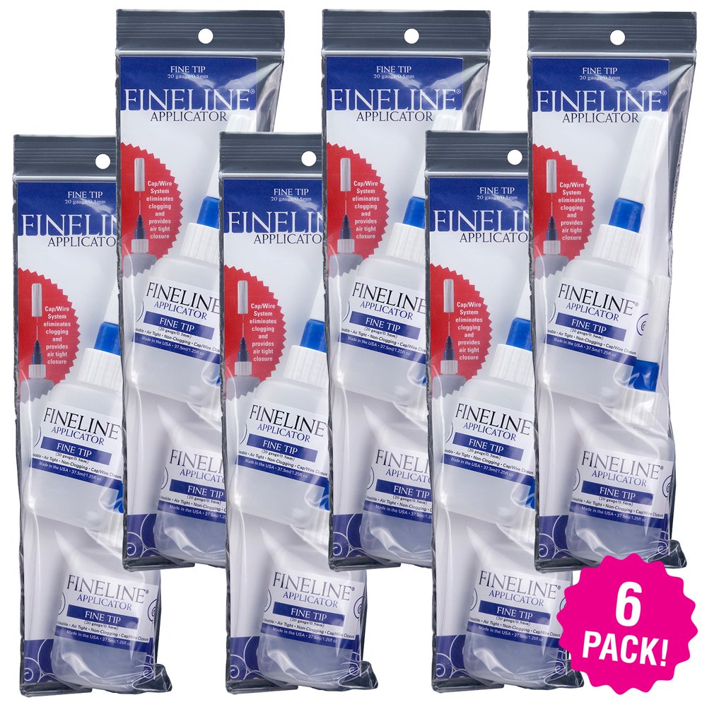 Fineline 20 Gauge Applicators & Bottles Empty 2 Count, Multipack of 6