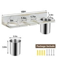 thumbnail image 4 of Hair Tool Organizer Wall Mounted, Sturdy Pine Wood Construction, Removable Stainless Steel Cup, Holds Hair Dryers, Straighteners, Curling Irons, Brushes, and More, White, 4 of 8