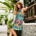 thumbnail image 2 of Rocae Hawaii Palms for Sleeveless Dresses Summer Casual Ruffle Sleeveless Cute Crew Neck Flowy Dress with Pockets, 2 of 7