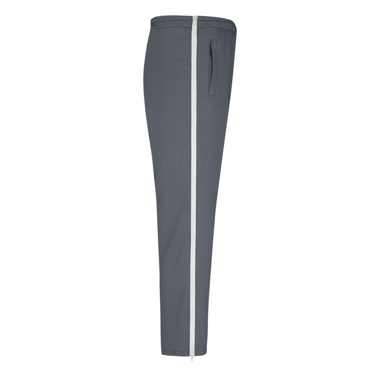 Mens Sweatpants Side Full Zippers Open Down Tear Away Pants Wide