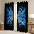 thumbnail image 2 of Erosebridal Black Blue Curtains Pack of 2 (38x54), Geometric Stripe 30%-50% Black Out Curtains, 2 of 6