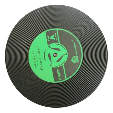 

Mortilo CD Records Shape Kitchen Party Bar Cup Mat Placemat Silicone Coaster Creative GN