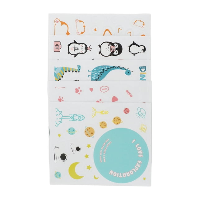 Autocollants Mignons Dessin Animé DIY pour Fuji Mini 11, 5 Motifs Différents, Forte Adhérence, Excellent Cadeau, Décoratif et Innovant, Champ d'Application: Étuis Protecteurs, Sacs pour Appareil Photo