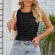 thumbnail image 2 of Camiseta sin mangas para mujer, cuello redondo, cuadros 3D, ajuste delgado, color puro, chaleco sin mangas de verano para uso diario, 2 of 7