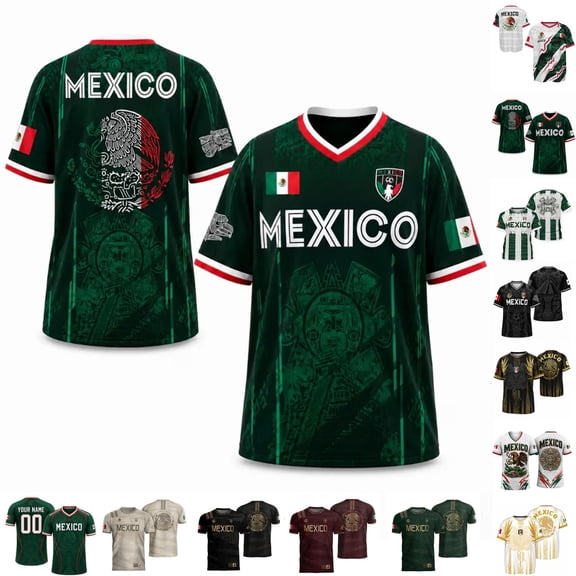 2026 Mexico Soccer Jerseys Men, Mexican Jersey Soccer, Jersey De Mexico, Mexico National Team Soccer Jersey, Short Sleeve Football Shirt, Mexico Calendar Graphic Soccer Jersey for Adult and Kids