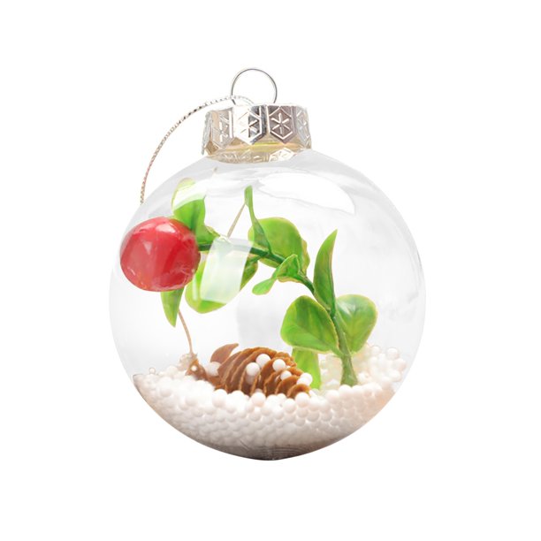 Gibobby de Navidad de plástico transparente para decoración de Navidad, de plástico hueca sin costuras para mascotas, creativa, adornos de colgantes(H)