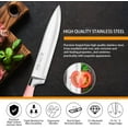 thumbnail image 3 of Kitchen Knife Set, 9-Pieces Pink Sharp Non-Stick Coated Chef Knives Block Set, Stainless Steel Knife Set for Kitchen with Sharpener for Cutting Slicing Dicing Chopping, 3 of 8
