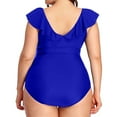 thumbnail image 5 of Bwdbhd Women Plus Size Swim Dress Swimsuit Women's Plus Size Swimsuit One Piece Swimdress Tummy Control Swimwear Blue,XL, 5 of 5