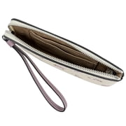 Coach Womens Small Corner Zip Wristlet with Floral Print (Chalk Multi)