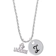 thumbnail image 1 of Delight Jewelry I 'Heart' Lacrosse Silvertone Script Initial Disc - I - Charm Necklace, 20"+3", 1 of 4
