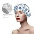 thumbnail image 5 of Gray Conch Shell Shower Cap, Reusable Bath Hair Hat for all Hair Lengths Hair Cover with Elastic Band Double Waterproof Layers Bathing Hat, 5 of 5