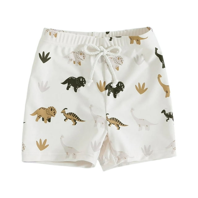 Gubotare Maillot de Bain Garçon Short de Bain Garçon avec Doublure de Compression Short de Bain Confortable Extensible Séchage Rapide 3T 4T (Blanc, 3-4 Ans)