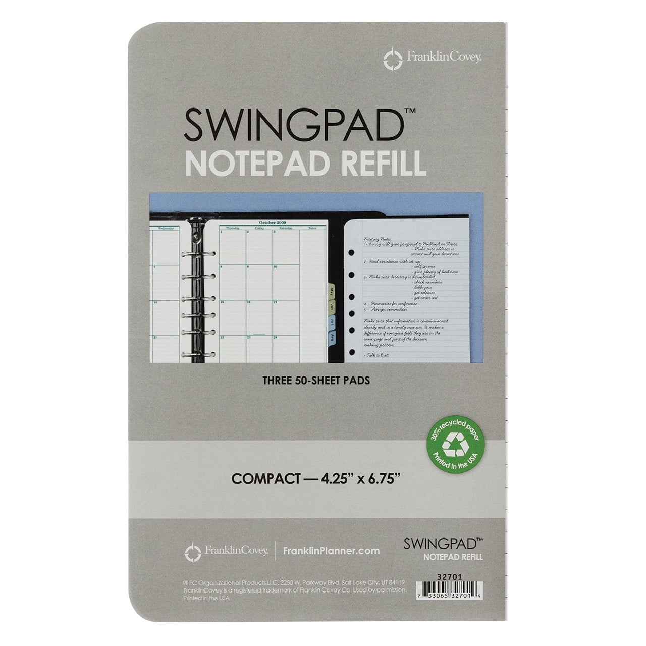 FranklinCovey Swing Pad Refills (Compact Size, White FranklinCovey Swing Pad Refills (Compact Size, White