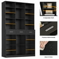 thumbnail image 5 of Homfa 75'' Bookshelf and Bookcase with 3 Drawers, Wooden Storage Book Shelf with Adjustable Shelves For Living Room, Home Office, Black, 5 of 7