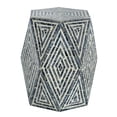 thumbnail image 1 of Taburete de mesa Accent Benzara, hexagonal, 46 cm, azul y blanco, 1 of 5