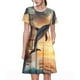 thumbnail image 1 of Disketp Sailing Dancing Dolphin para Vestido de Manga Corta para Mujeres, Vestidos de Verano para Mujeres, Casual y Holgado para la Playa, 1 of 6