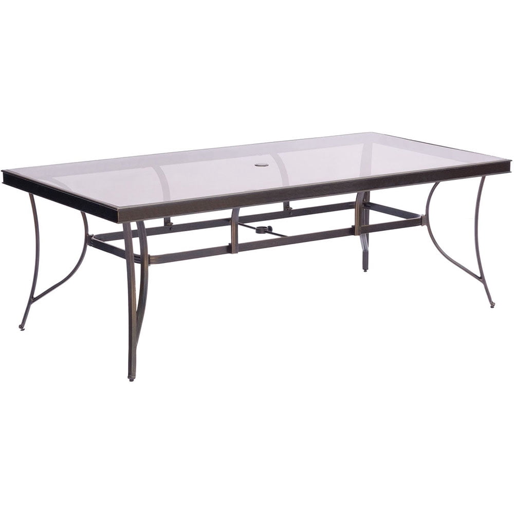 Hanover Monaco 7-Piece Dining Set with Six Sling-back Dining Chairs and One Extra Large Glass-top Dining Table