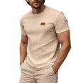 thumbnail image 4 of COSFO Jacquard Summer T Shirts for Men Casual Short Sleeve Shirt Solid Crew Neck Classic Fit Men T Shirts Xl, 4 of 9