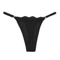 thumbnail image 1 of Aayomet Strings pour Femmes en Dentelle Transparente Sans Couture (Noir, G), 1 of 3