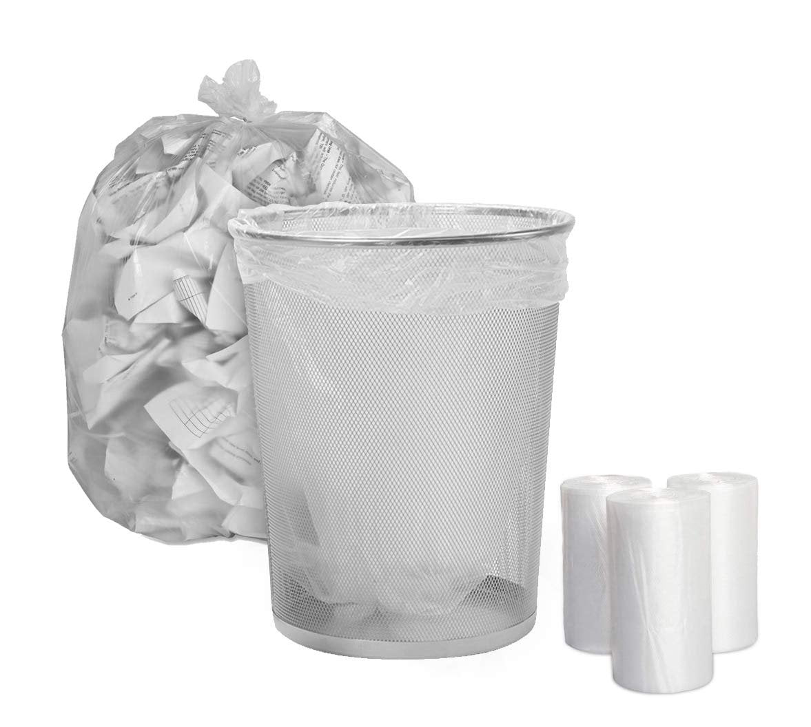 Pack of 50 Garbage Can Liners 33 x 39. Low Density Clear Trash Liners