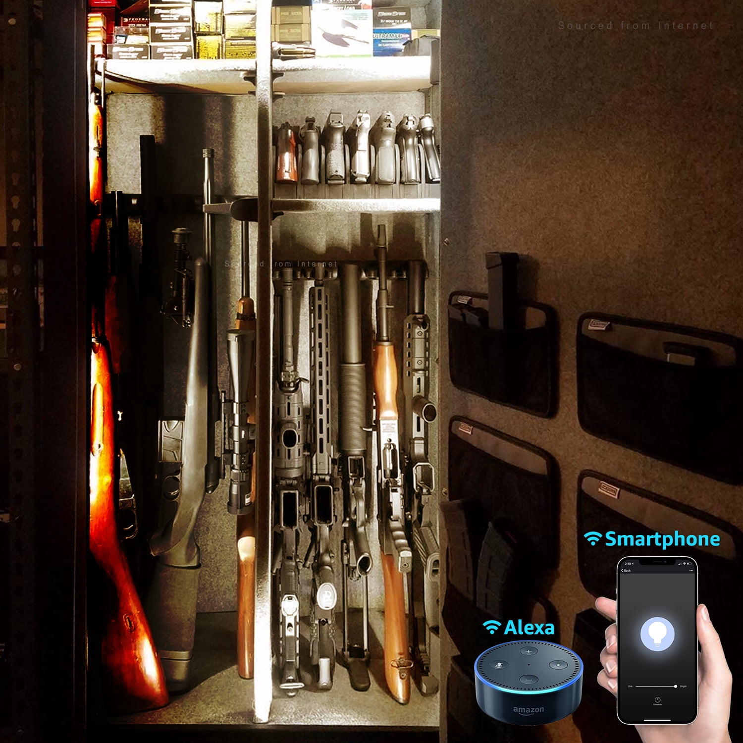 TORCHSTAR 2 Pack 6-light Pack 12" Smart LED Light Bar Kit, Work with Alexa for Under Cabinet, Under Counter, Gun Safe, Closet, Shelf, 3000K Warm White