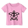 thumbnail image 3 of LUOGENLI T-Shirt pour Filles Garçon et Fille Mode Décontractée Imprimé Col Rond Ample Manches Courtes T-Shirt Haut Maxi Ensemble Vacances 3-4 Ans, 3 of 3