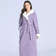 thumbnail image 5 of Plush Long Hooded Robe for Women Flannel Fleece Thick Full Length Bathrobe Winter Warm Pajamas Nightgown Housecoat, 5 of 5