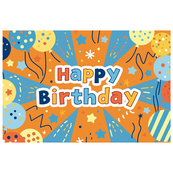 LUUFILx Colorful Balloon Themed Happy Birthday Banner Party Decoration Background Backdrop Photography Props