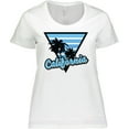 thumbnail image 3 of Inktastic California with Triangle and Palm Trees in Blue Women's Plus Size T-Shirt, 3 of 5