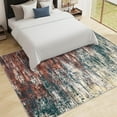 thumbnail image 4 of Assaile 5 x 7 ft Polyester Pearl Velvet Red Green Rectangular Hallway Bathroom Entryway Kitchen Office Foldable Abstract Printed Modern Washable Area Rug, 4 of 7