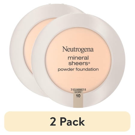 (2 pack) Neutrogena Mineral Sheers Powder Foundation Classic Ivory 10 .34 oz