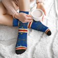 thumbnail image 7 of Athletic Socks Retro Cape Verde Flag Sport Running Calf Socks Crew Socks for Men Women, 7 of 7