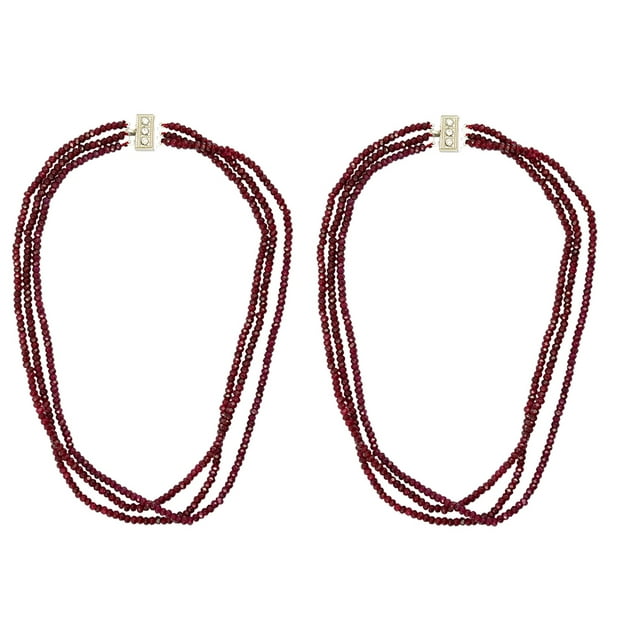 2 Unids 3-strand Beads Cadena Declaración Gargantilla Capas Strands para Mujeres Niñas Ropa Decoración