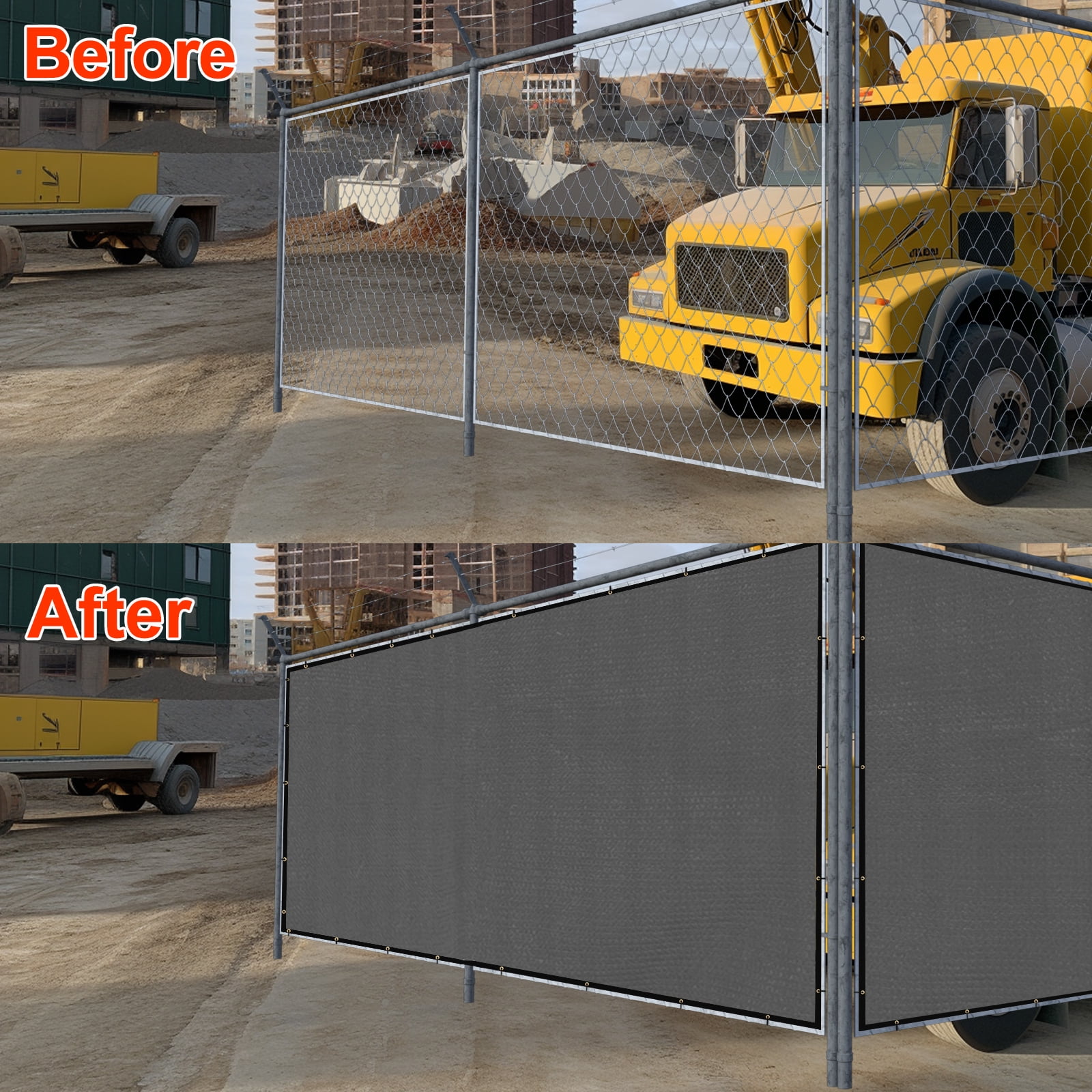 4'X50' HDPE Privacy Fence, Dark Grey
