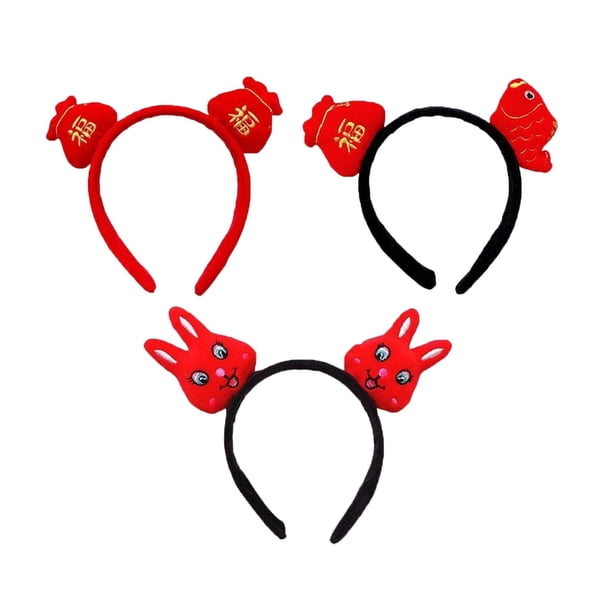 Diadema de Año Nuevo chino Yuyangstore 3 piezas Suministros de decoración para fiestas Estilo B