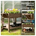 thumbnail image 4 of Raised Garden Bed with Wheels - Wood Elevated Planter Box - Outdoor Vegetable Flower Planter with Storage Shelves & Lockable Casters, 4 of 9