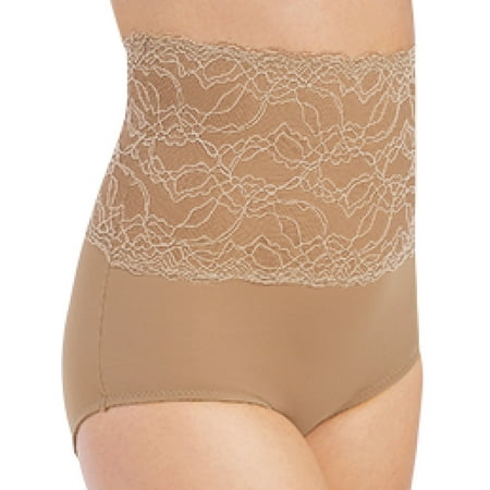 Collections Etc Women s Lace Trim Control Shapewear Panty  Nude  Xx-Large